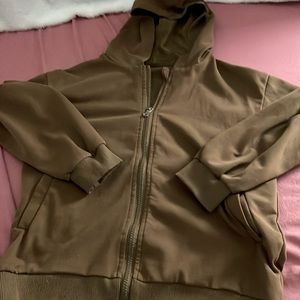 Brown Zip Up With Pockets Woman’s xSmall